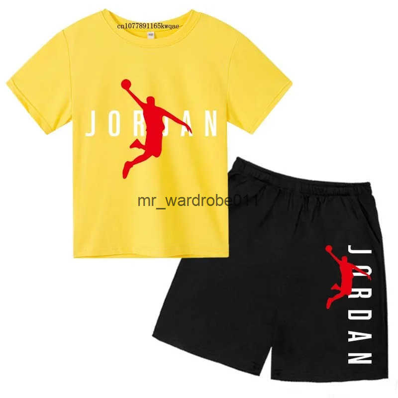 Kids Summer Leisure Letter Print 2pcs Soft T-shirts+Pants Suits 3-12 Years Boys Girls Fashion Outfits Sets Children Clothes Q250709