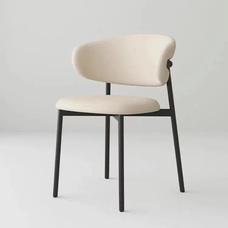 French Cream Style Dining Chair Household Nordic Modern Simple Restaurant Stool White Backrest Dining Table Chair dh4402004-JY