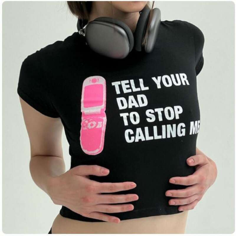 Summer New Slim Fit Printed Letter Hot Girl Ins Style Gothic Round Neck Short Sleeve T-Shirt Top B5