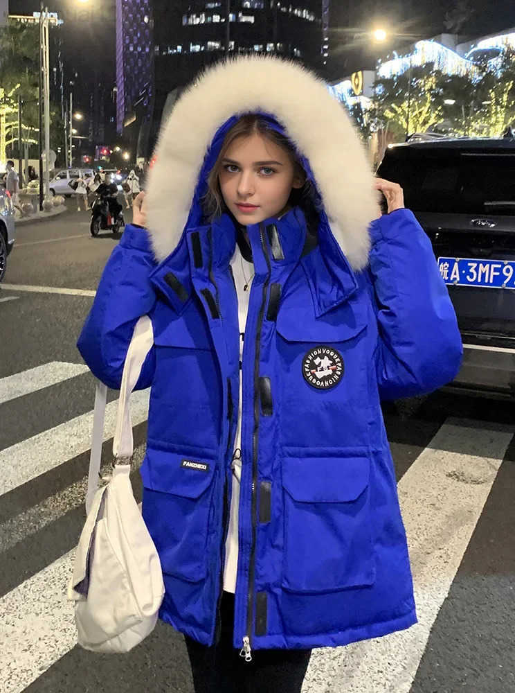 2025 Winter New Tooling Down Cotton Parka Jacket Womens Thick Coat Couple Design Sense Fur Collar Parka Coat Women Winter Z250707