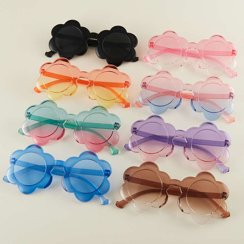 New One Piece Colorful Children s Round Frame Kids Glasses Sun Protection Baby Suower Sunglasses Z260305