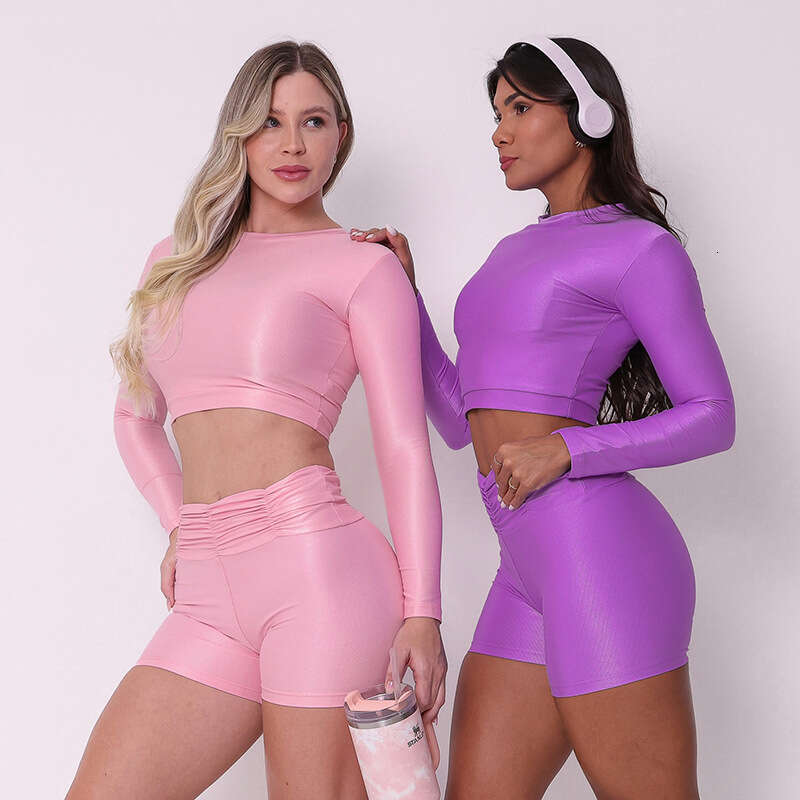 Style Spring Sexy Hot Girl Tight Top High Waist Sports Set B5