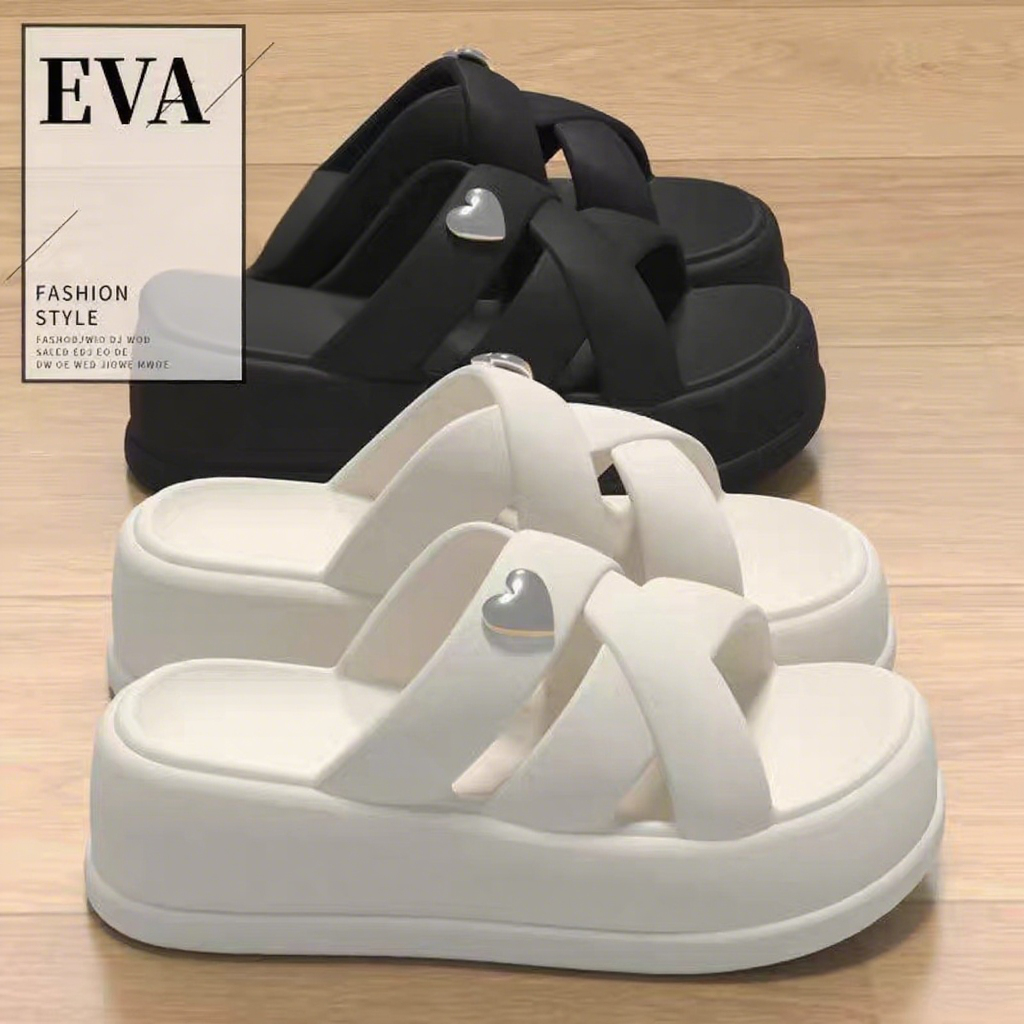 Sandals 2025 Chunky Women's Thick Bottom Wedge Heels Slides 8CM High Platform Casual Beach Flip Flops Woman