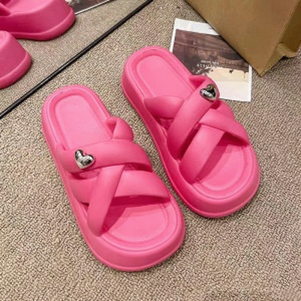 Sandals 2025 Chunky Women's Thick Bottom Wedge Heels Slides 8CM High Platform Casual Beach Flip Flops Woman