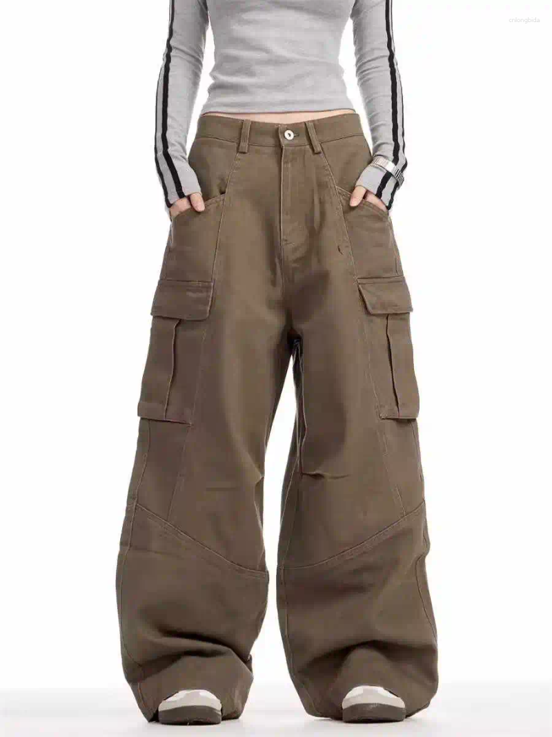 Women' s Pants Brown Y2k Cargo Harajuku Long Japanese 20 - view 3