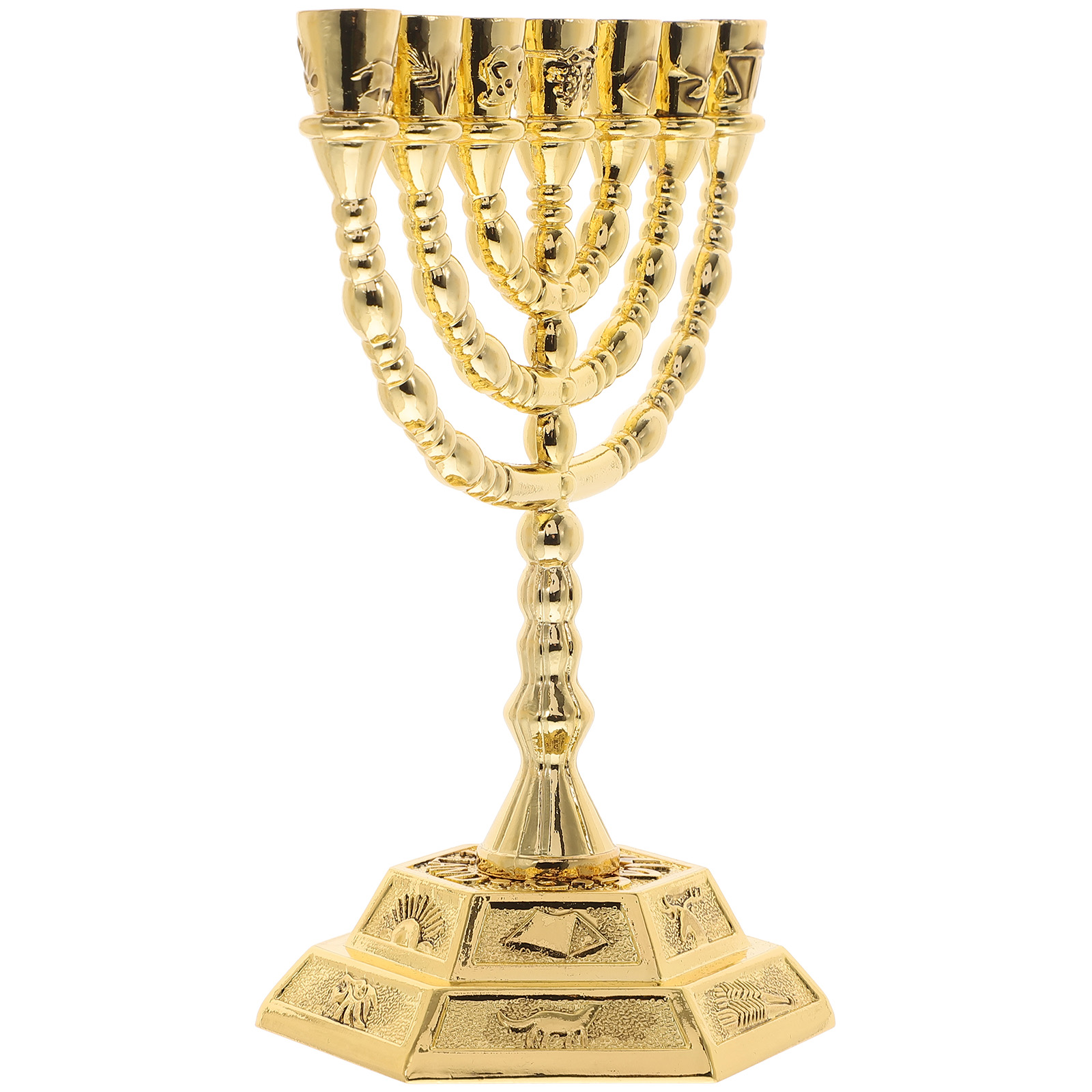 Seven Holes Holder 7 Candelabrum Zinc Alloy Home Decor Desktop naments Religious Candlesticks Vintage Menorah Bedroom H260310