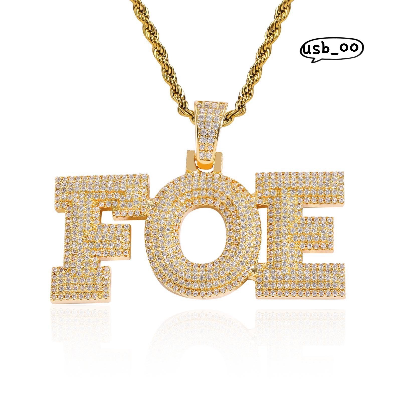 Pendant Hiphop Custom Letter Name Necklace Fashion Gold Plated Moissanite Letter Pendants Fine Jewelry Hip Hop for Men Women