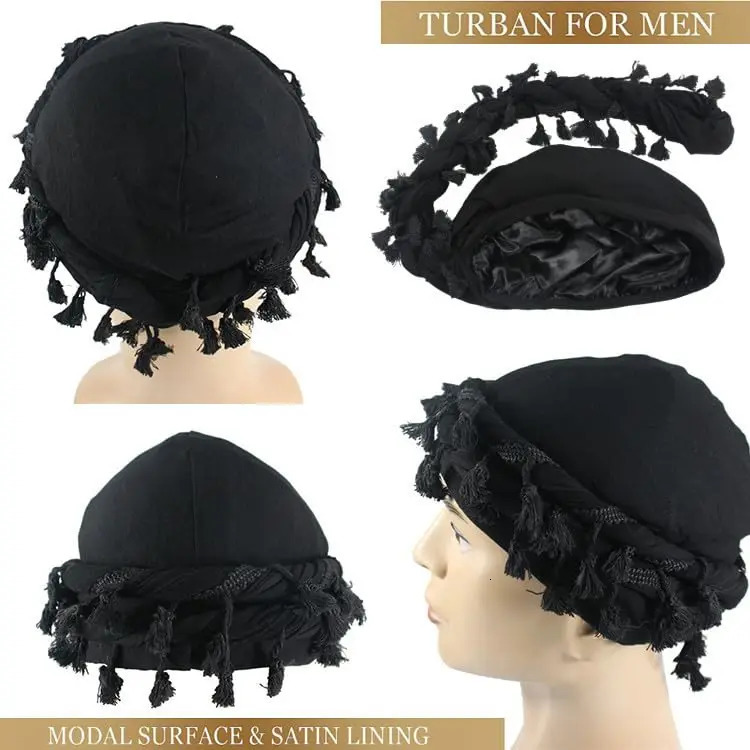 Vintage Twist Turban Head Wraps for Men Stretch Modal And Satin Turban Scarf Tie for Hair Drawstring Closure and Machine Washab 250708