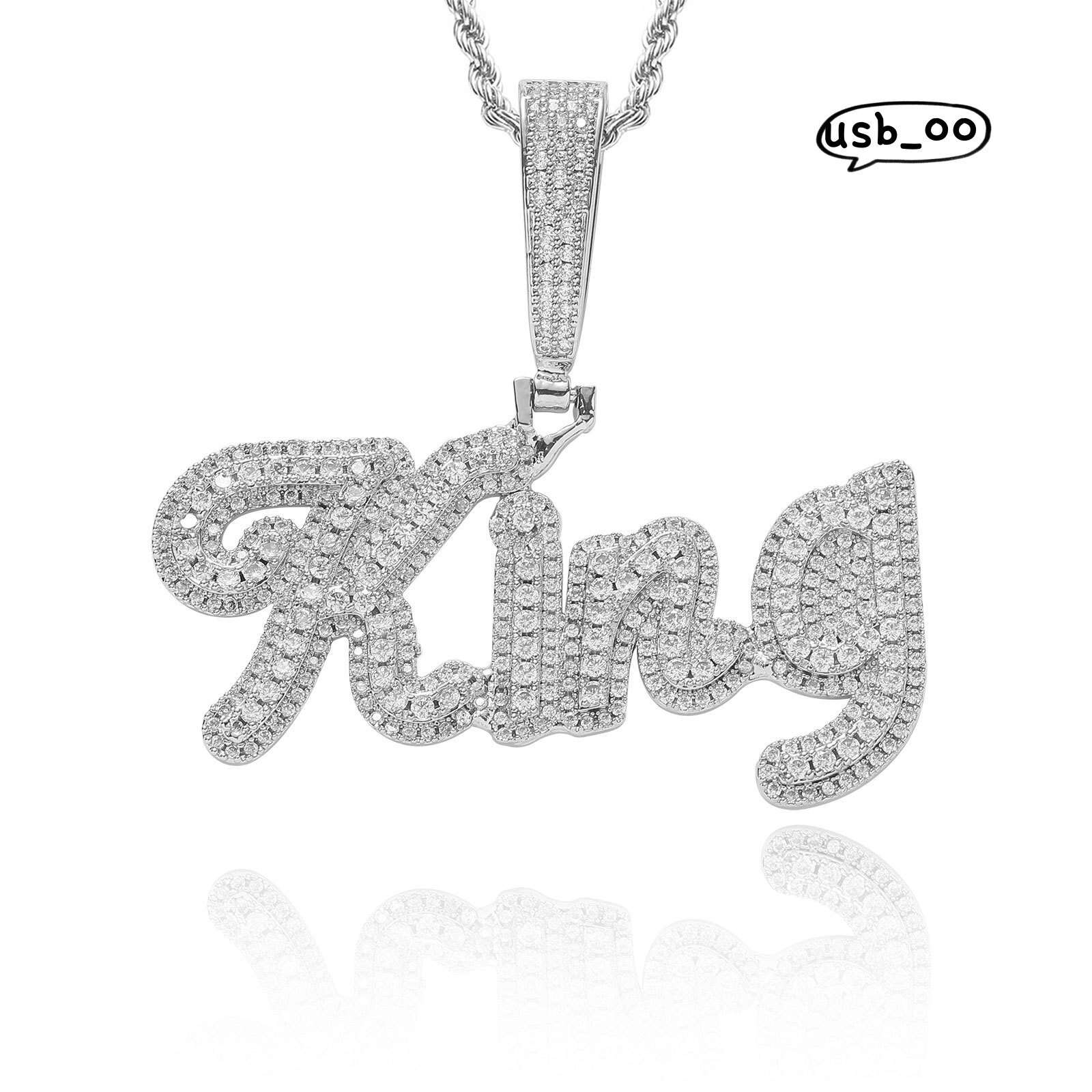 Stitching Customized Double-layered Lowercase Alphanumeric Pendant Necklace Moissanite Letter Name Pendants Custom Hiphop Pendant