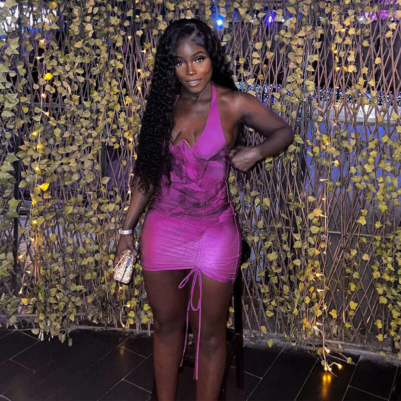 Women's Clothing Spring And Summer New Printed Sexy Tight Bodycon Dress B5