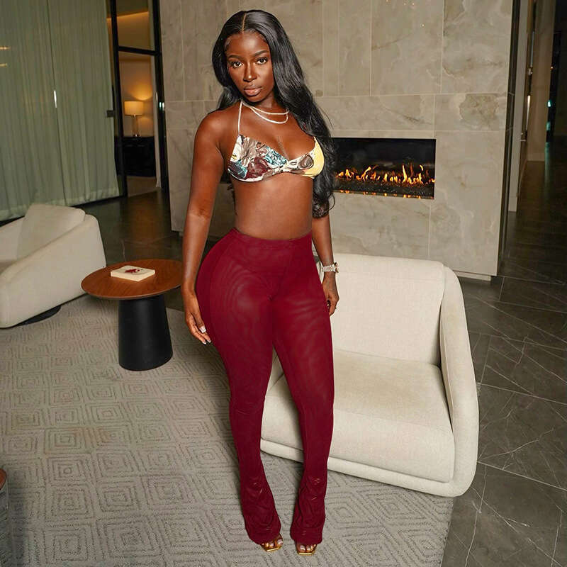 spring And Autumn Women's Fashion Trendy Slim Fit Long Sexy Flared Pants For Women B5