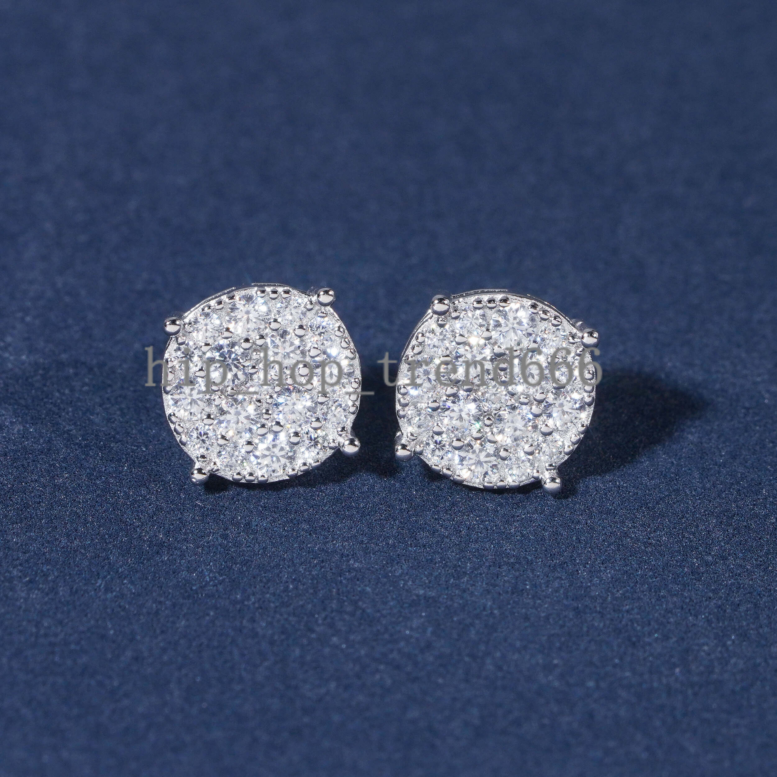 Men Style Hip Hop Fashion Stud Earring 925 Sterling Silver Jewelry VVS Moissanite Fully Iced Out Stud Earring