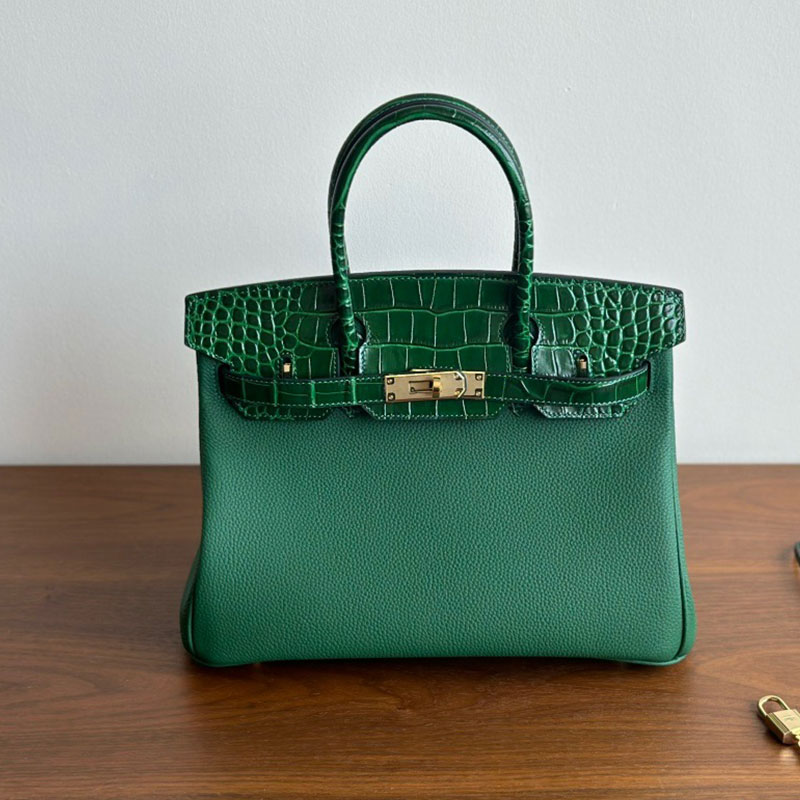 High Quality Grey Handbag Designer Shoulder Bag Womens Alligator Crossbody Bag Leather Classic Handbag with Lock Portable Cowhide Crossbody Bag