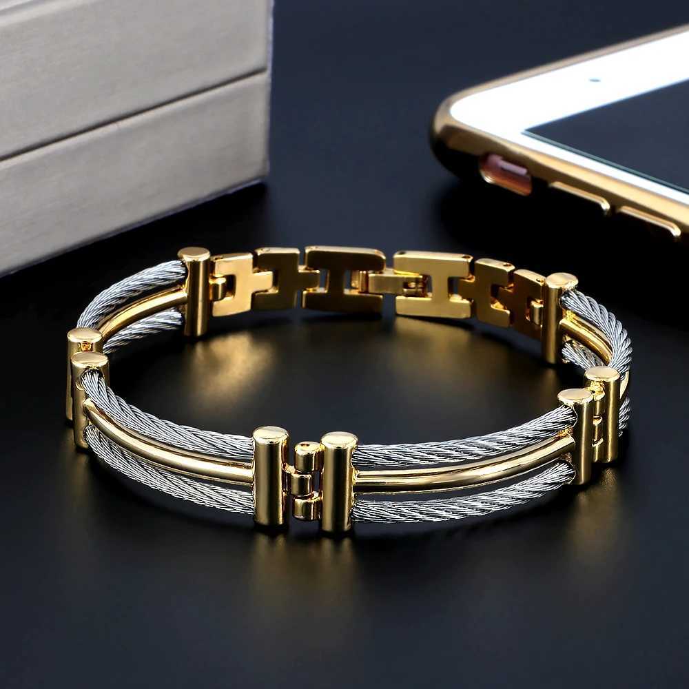 igh Quality Splicing Chain Link Charm Fashion Bracelets Soft Health Stainless Steel Cuff Sporty Men Women Bangles Pulseira W250709