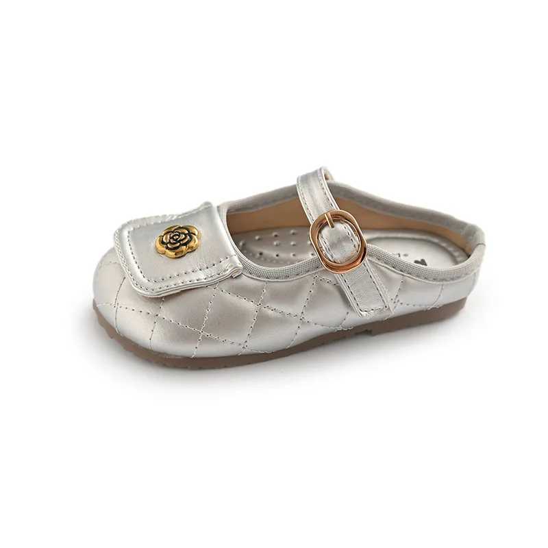 2025 Summer New Children Leather Shoes for Girls Fashion Korean Sle Soft Bottom Anti-slippery Versatile Chic Princess ShoesXJ2507