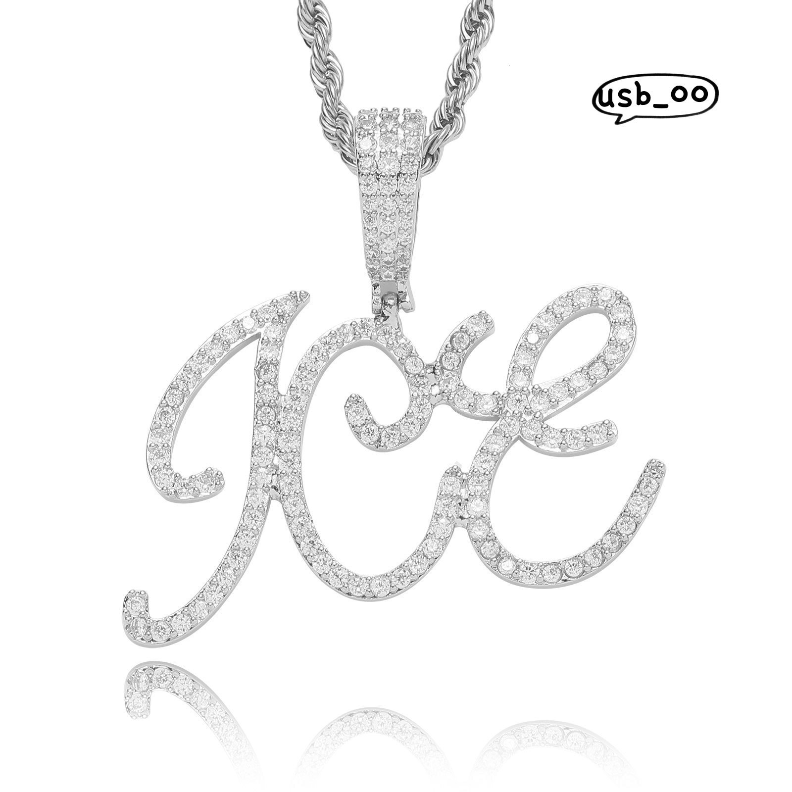 Name Customized Letter Splicing Copperplate Pendant Necklace Personalized DIY Fashion Alphabet Pendants Couple Hip Hop Jewelry