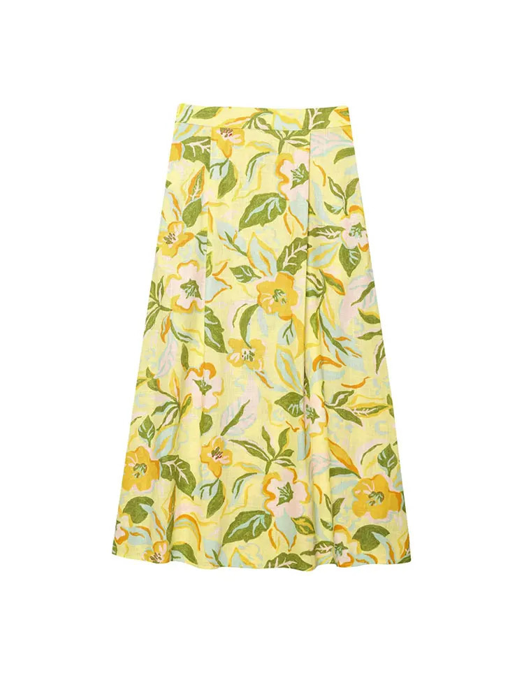 Summer Vacation Style Women Single Breasted Long Skirt Sets Fashion Printed Short Tops For 2 Piece Sets 250709