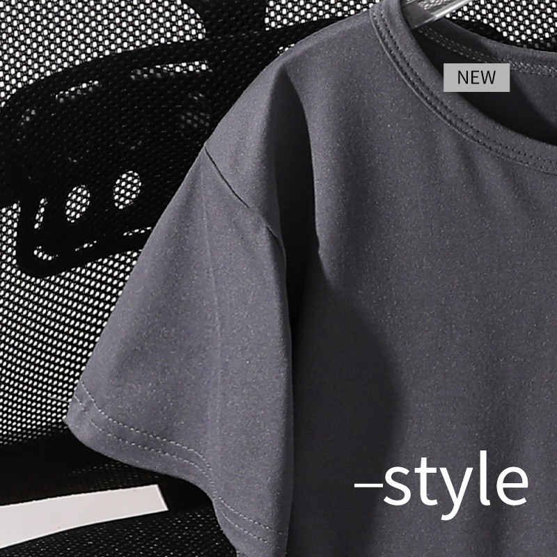 Solid color short sleeve T-shirt Solid-Colored Durable Cotton Blend Mens' Breathing Tops for Everyday Wear