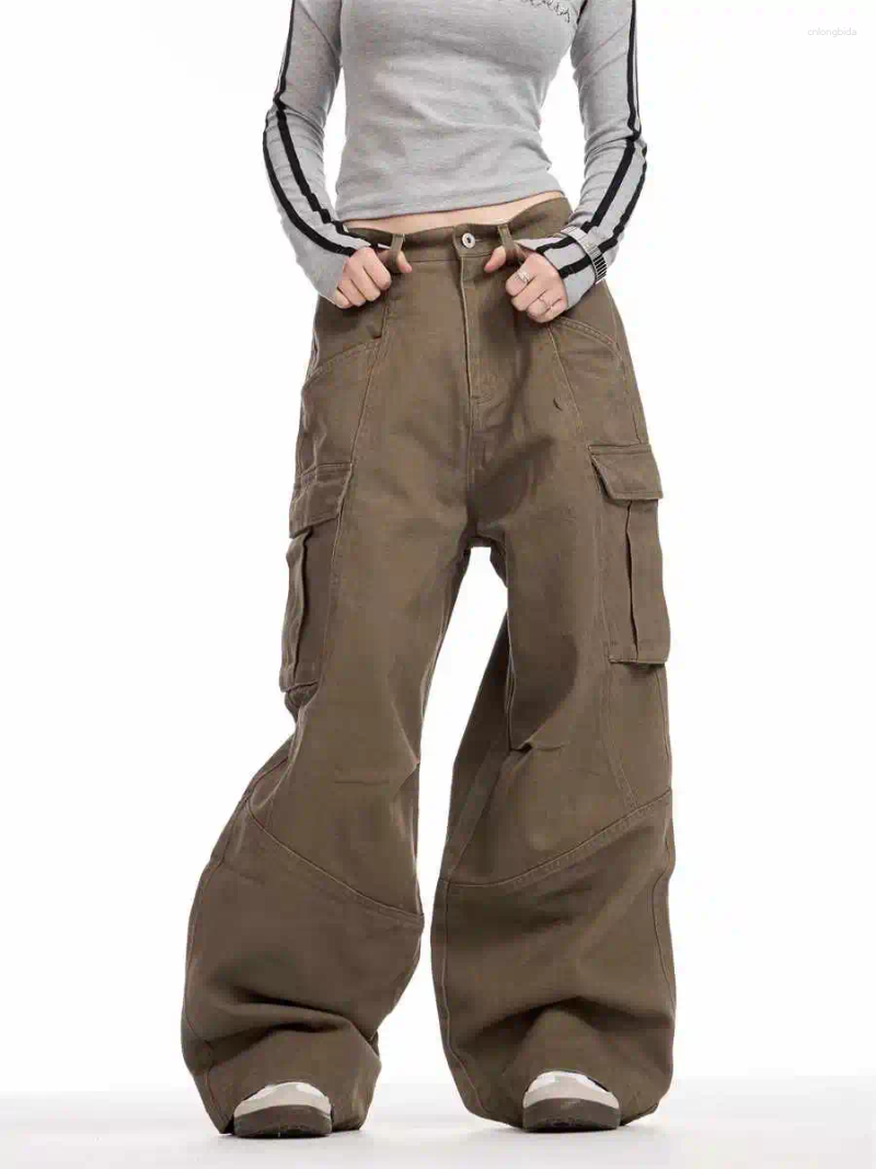 Women' s Pants Brown Y2k Cargo Harajuku Long Japanese 20 - view 4