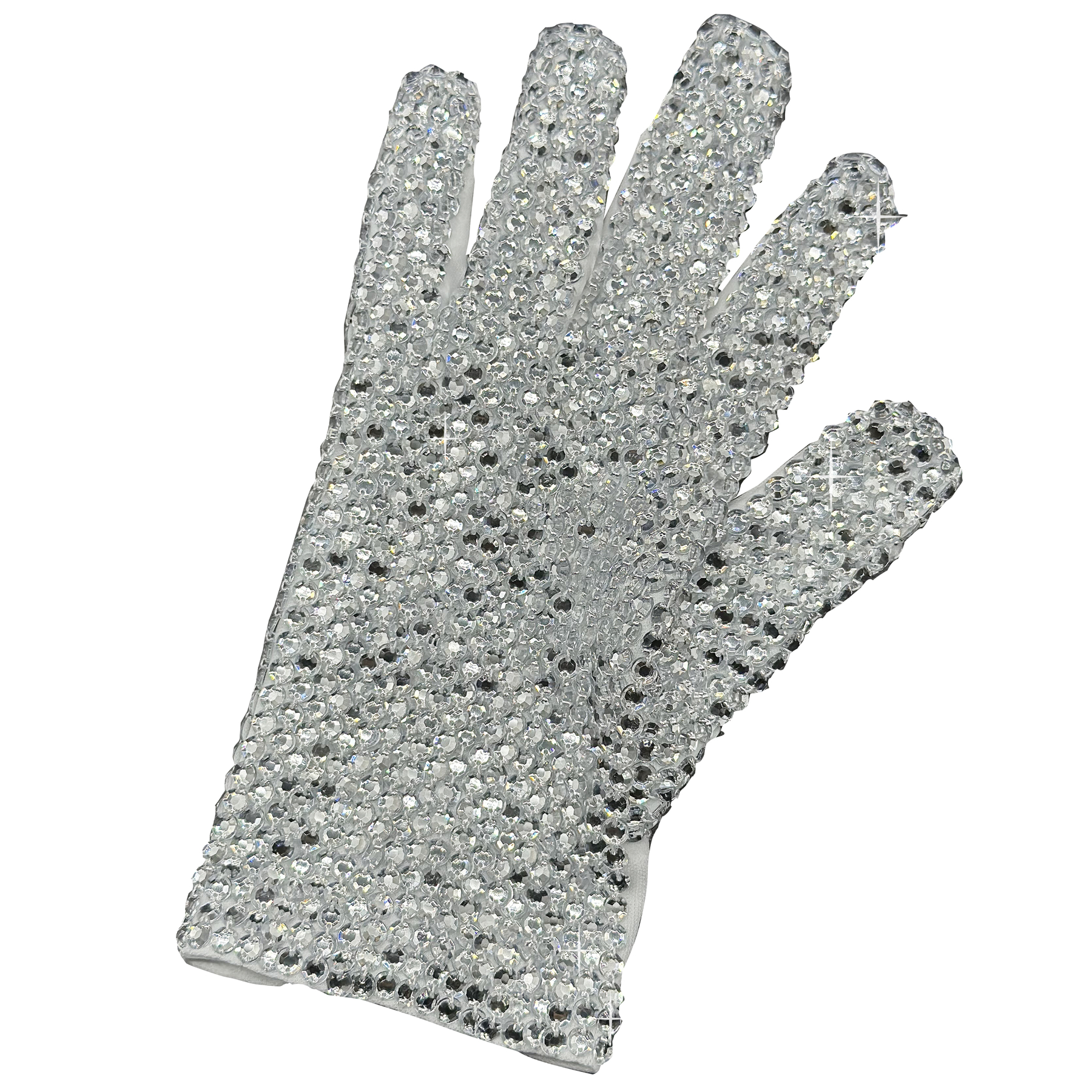 Handmade Glove with Full Crystals Michael Jackson Silver Adults Celebrate Impersonator