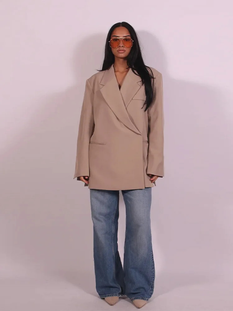 Solid Short Sleeve Office Womens Blazer Coat Lapel Button Shoulder Pad Jacket Female Summer Lady Commute Streetwear 250709