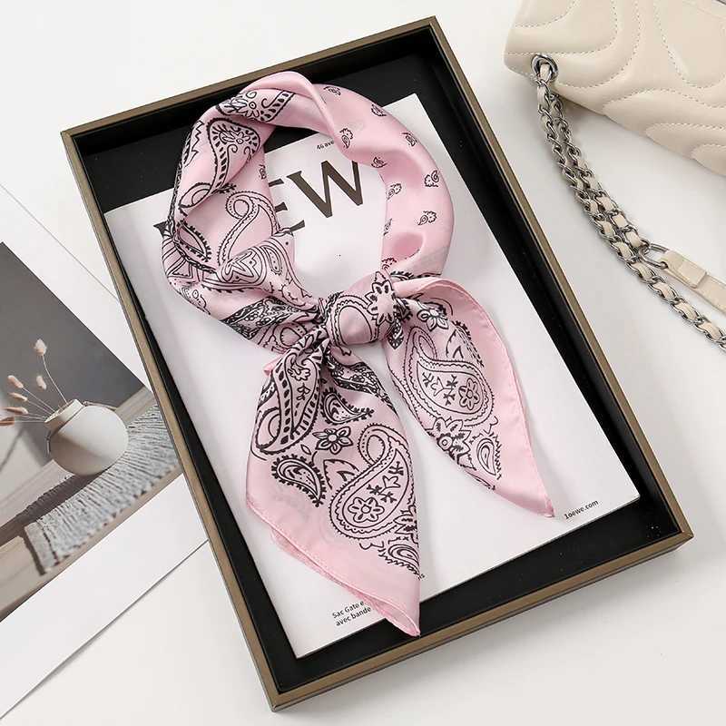 68*68cm Fashion Paisley Print Kerchief Women Hair Scarf Silk Headband Bandana Head Scarves Female Square Hijab Scarves For Ladies M250709