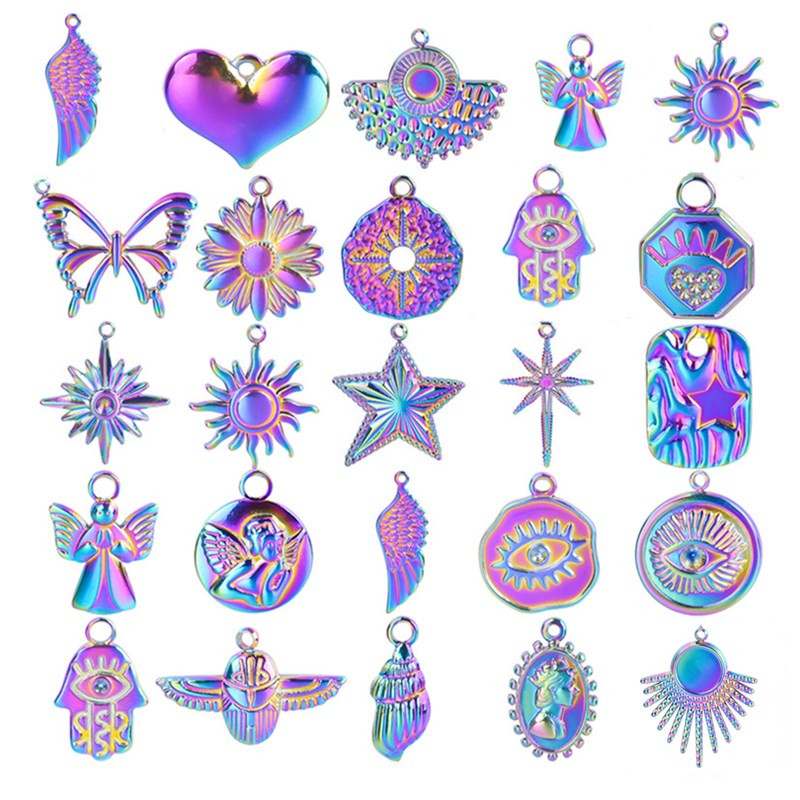 5 Pezzi Rainbow Angel Wings Flowers Flowers Sun Evil Uyle Tipo Per Gioielli For…