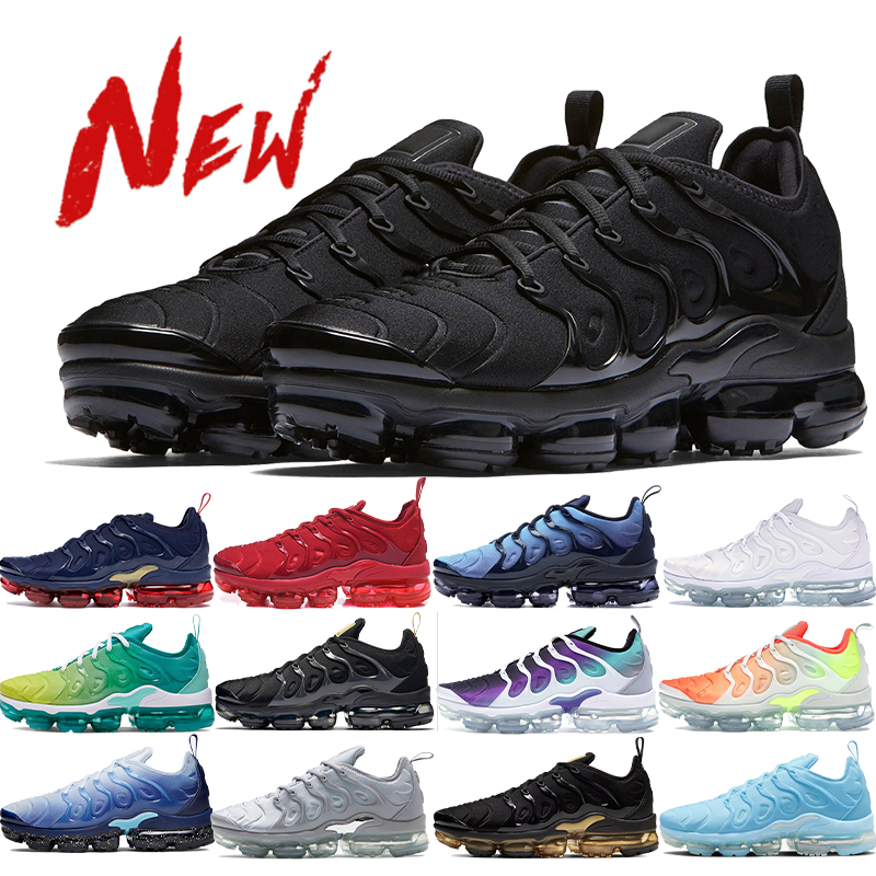 Mens Running shoes designer sneakers Plus tns trainer triple black red white womens shoe DHgate men sneaker Sports midnight navy womens metallic