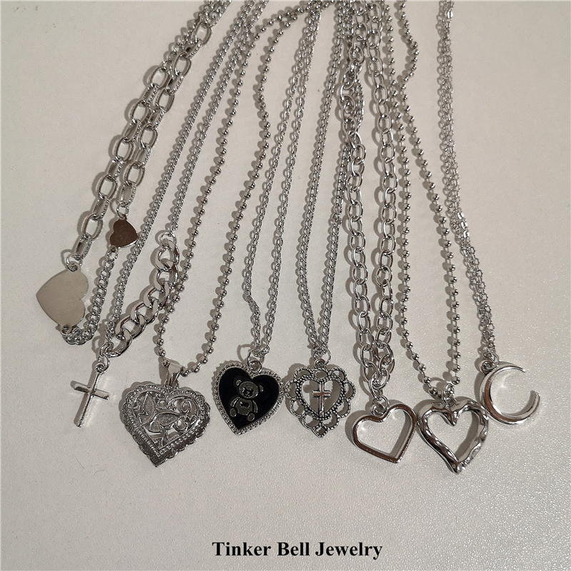 Kpop Goth Silver Colore Cartura Crope Catera Catera Pensione PER Donne Uomini E…
