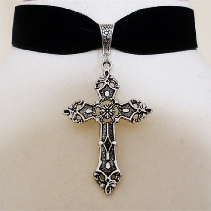Gothic Crock Choker Velvet Pagano Pendante Medievale Medieval Della Nettro Camp…