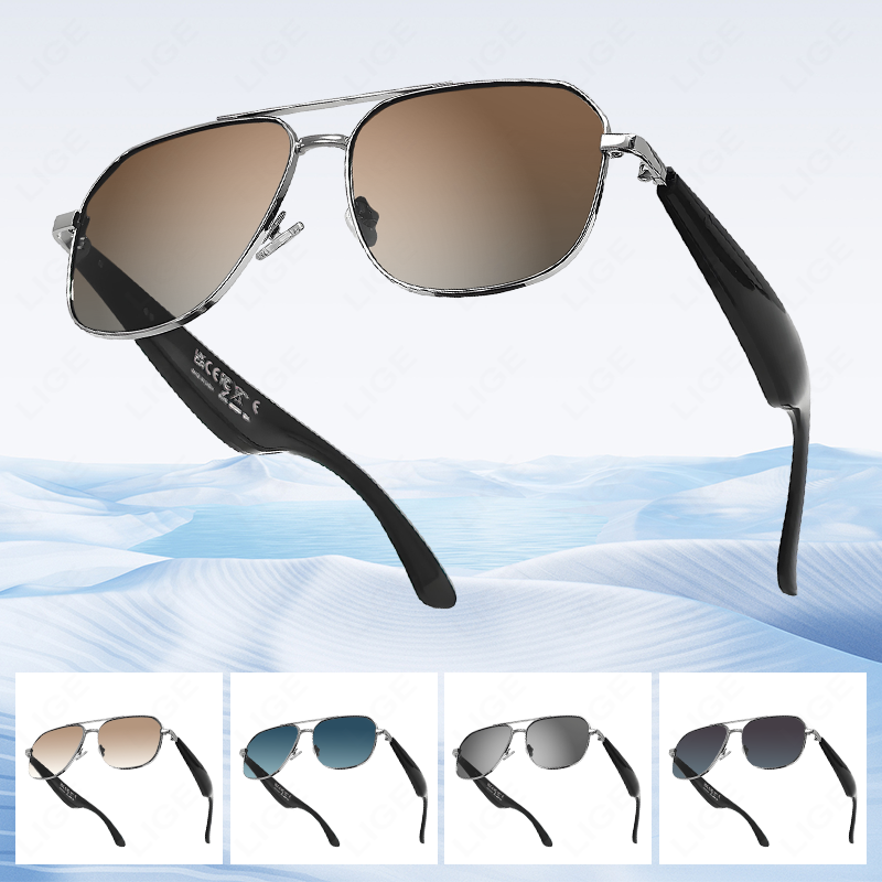 LIGE wireless smart glasses, multi-functional sports glasses, sunglasses, goggles, AI smart translation glasses Wireless call music control