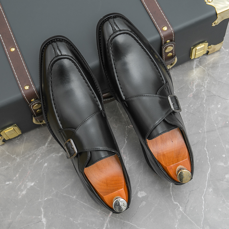 1892- New handmade British style buckle business leather shoes for men's formal wear, single shoes for office and professional wear, men's s