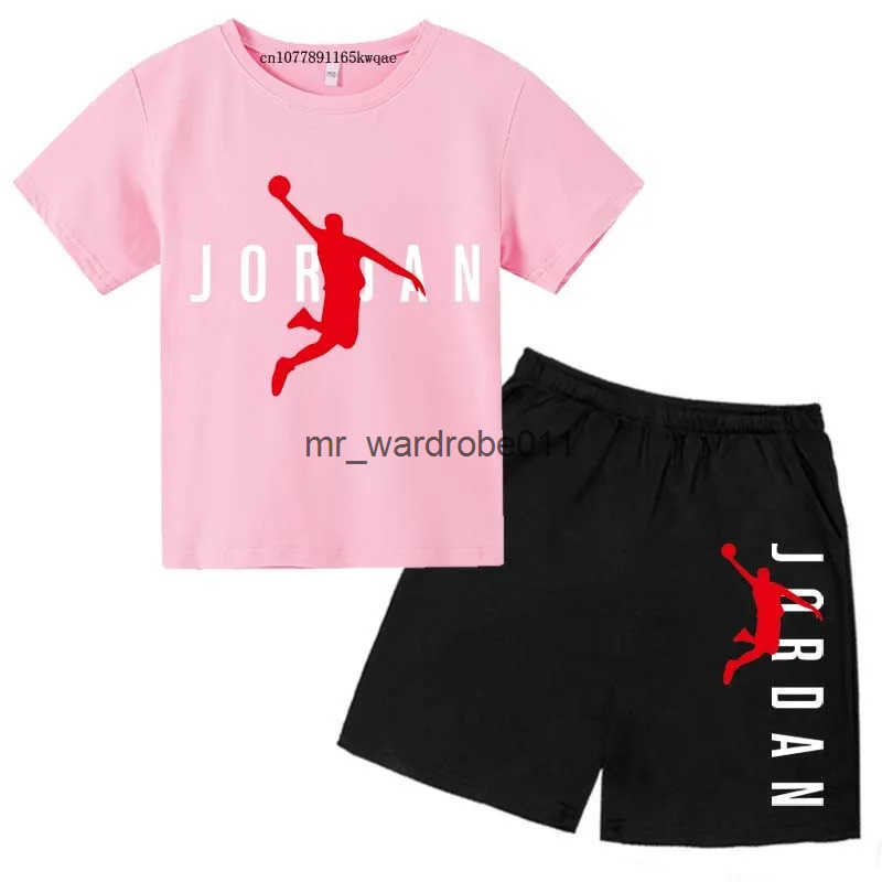 Kids Summer Leisure Letter Print 2pcs Soft T-shirts+Pants Suits 3-12 Years Boys Girls Fashion Outfits Sets Children Clothes Q250709