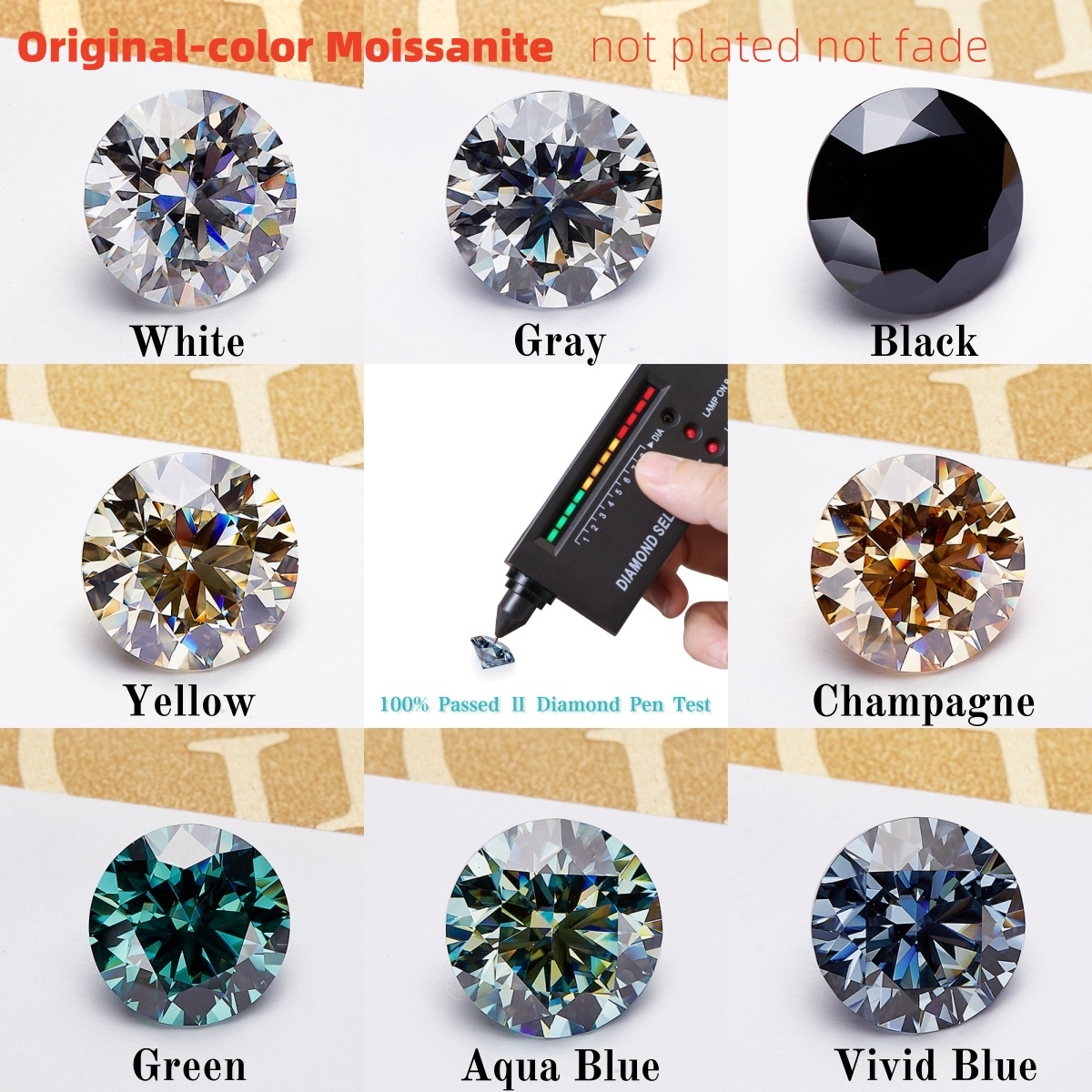 Wholesale New Primary Color Yellow Moissanite Gemstone VVS GRA Certified Yellow Colored Lab Created Moissanite Diamond Loose Stones