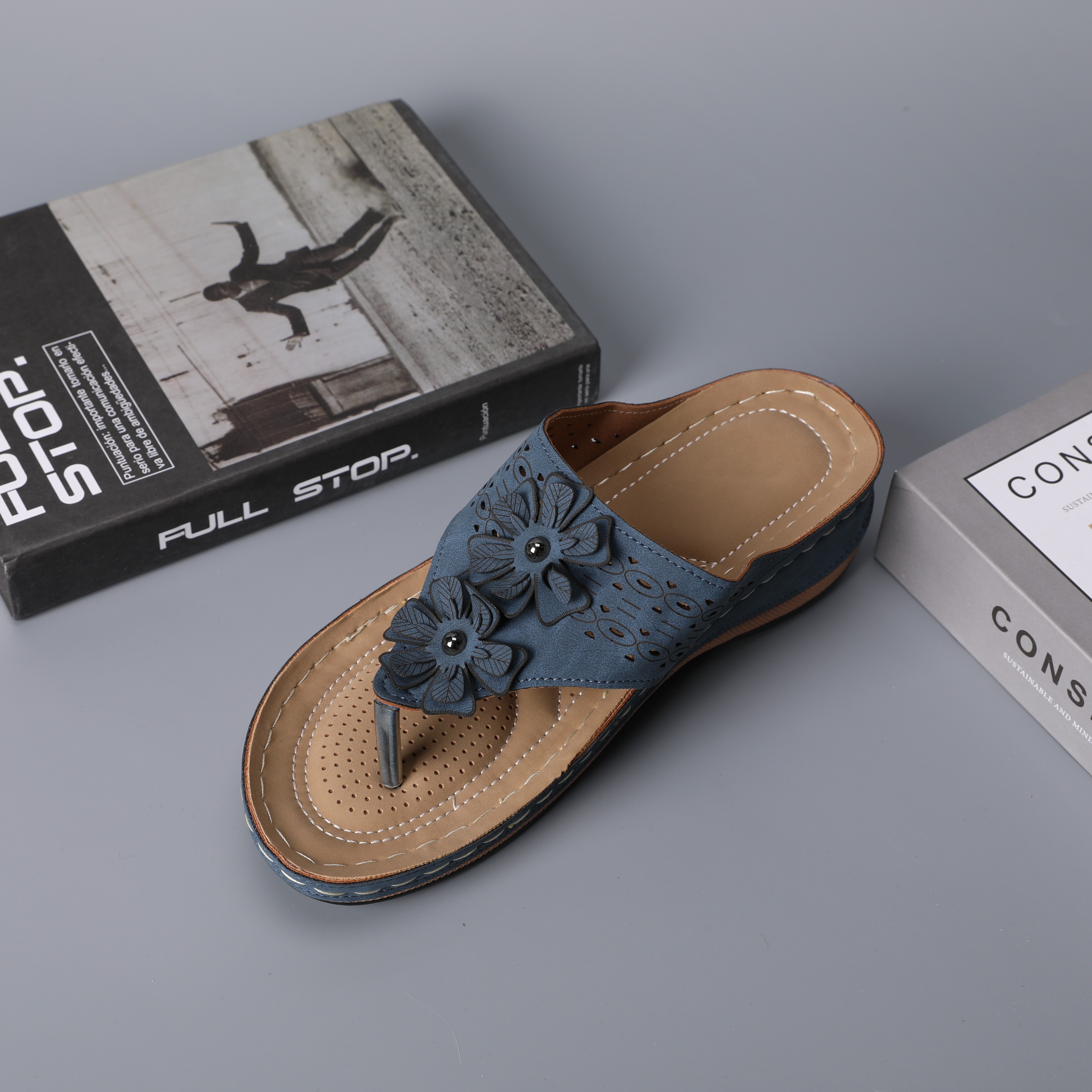 D01- Women's Wedge Sandals: Summer New Women's Waterproof Thick Bottom Flip flops, Comfortable Casual Wear, Women's Wedding Wedge Sanda