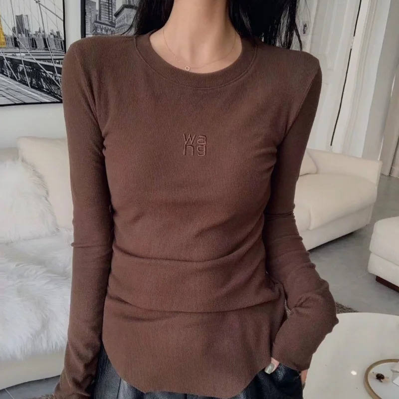 T Shirts Female Top for Women Pulovers Tees Long Sleeve Clothes Korean Fashion Sexy Elegant Graphic Glitter Spring Goth O 250708
