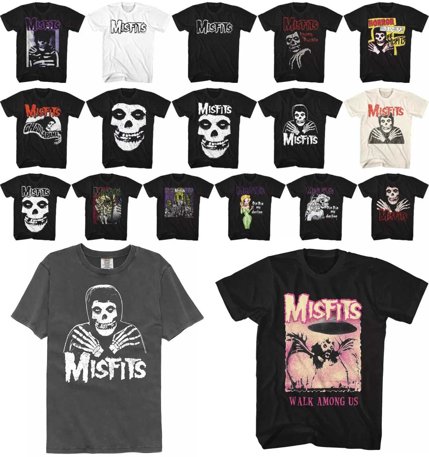 Misfits Music Punk Rock Band Licensed T-shirt American Oversized Short-sleeve Mens and Womens Fashion Street Hip-hop Rock Top Q250709