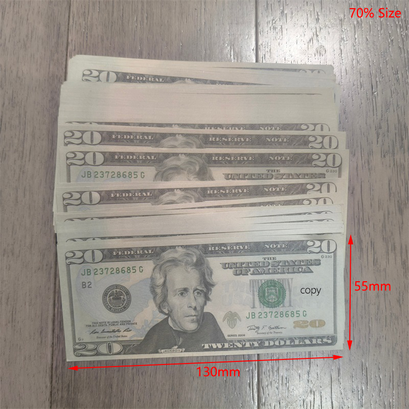 Party Supplies Prop Money Toys Movie Money Pounds Euros USD 1 5 10 20 50 100 Commemorative Fake Money Notes Toy For Kids Christmas Gifts Faux-billets 130*55mm 70% Size