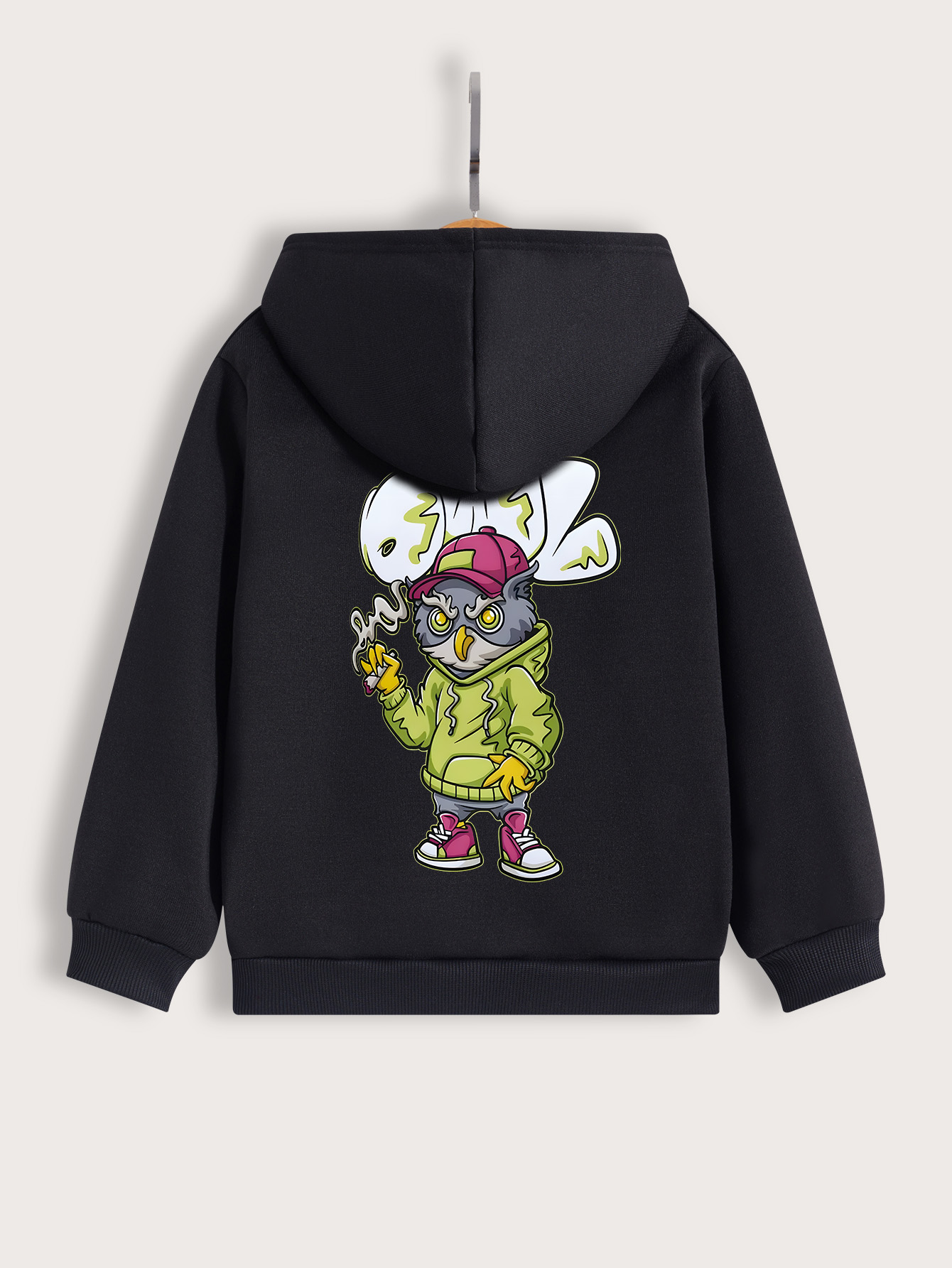 Pure cotton sweater women's 2025 new spring and autumn American letter cartoon pattern women's fashion high street hooded casual coat