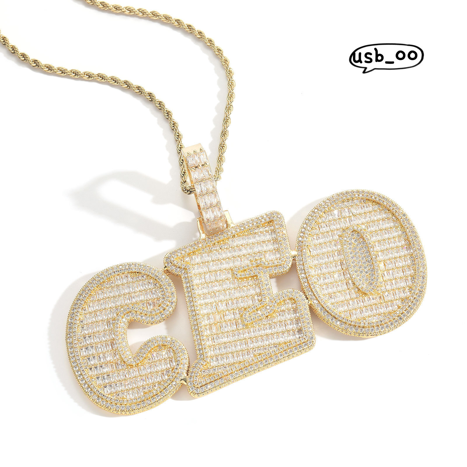 Letter Copper Italic Customized Splicing Name Pendant Necklace Personalized DIY Fashion Alphabet Pendants Couple Hip Hop Jewelry