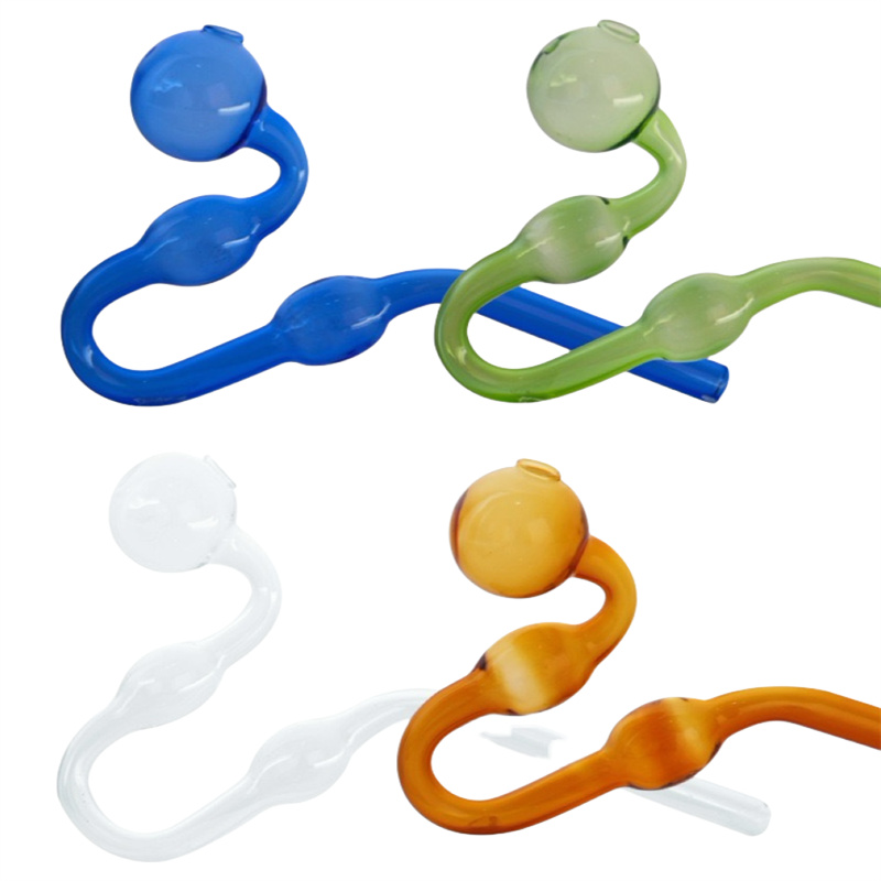 Glass Oil Burner Water Pipes Snake Glass Hand Smoking Pipes Colorful Thick Pyrex Oil Burner Bong Pipe for Smoke