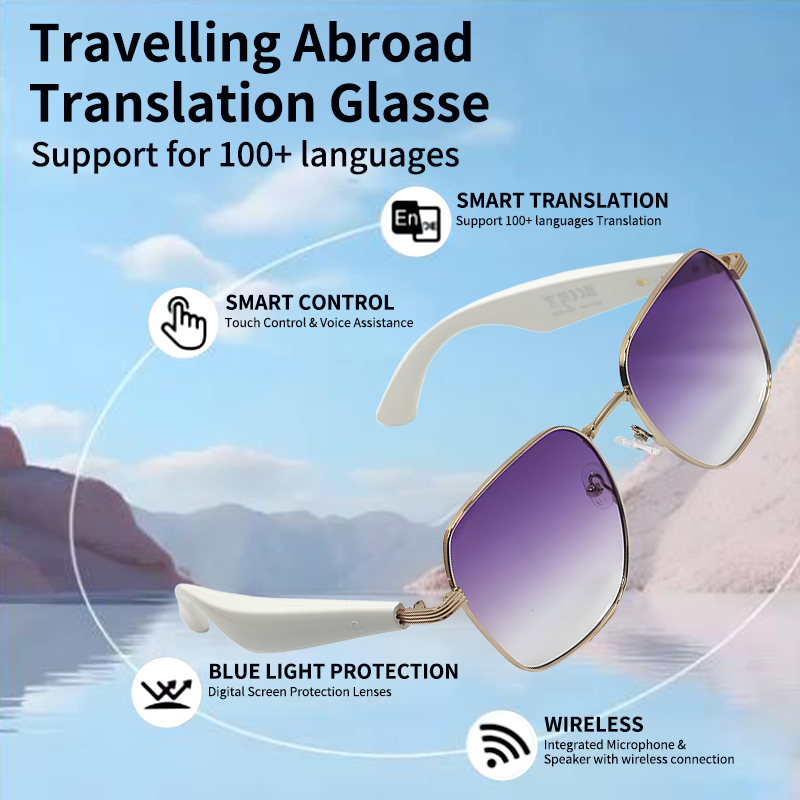 Polarized Bluetooth sunglasses, suitable for both men and women, sports sm, built-in microphone and open music speaker, art glasses
