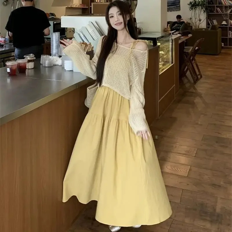 Spring Korean Style Sensibility Casual Tank Dress Two Piece Suit Womens Trendy Fashionable Chinese Origin 250709