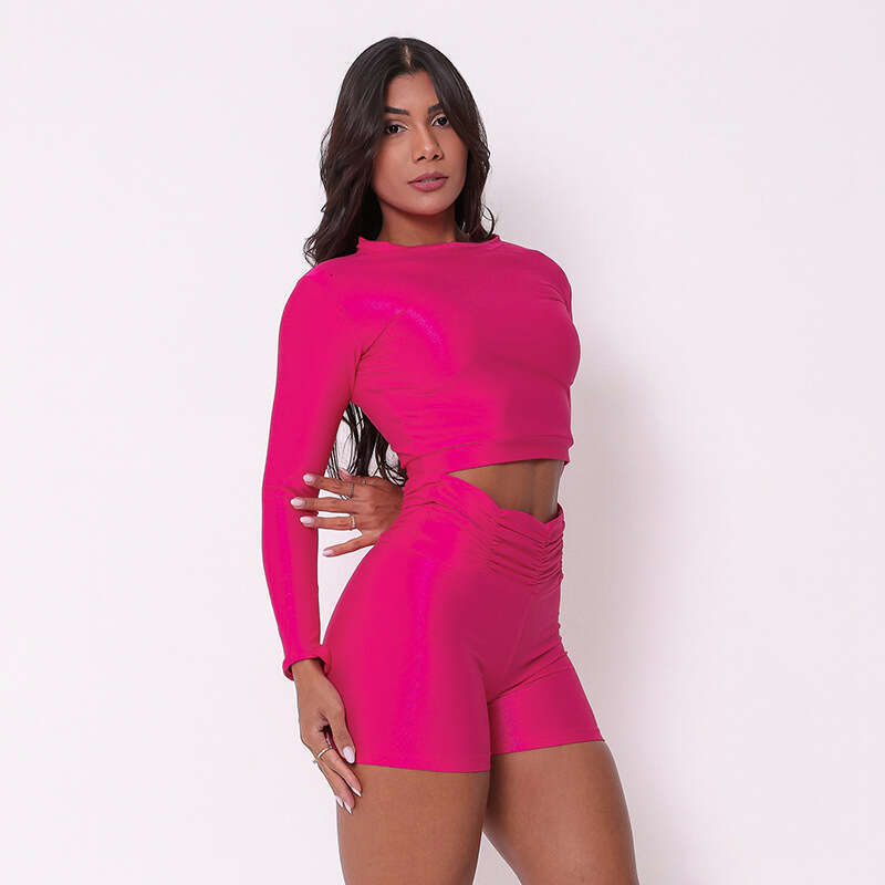 Style Spring Sexy Hot Girl Tight Top High Waist Sports Set B5