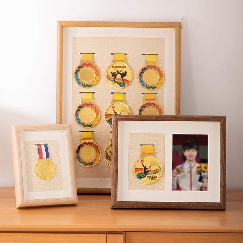 Wooden Honor Photo Dust-Proof Case for Sports Military Medal Display Picture Frame H260306