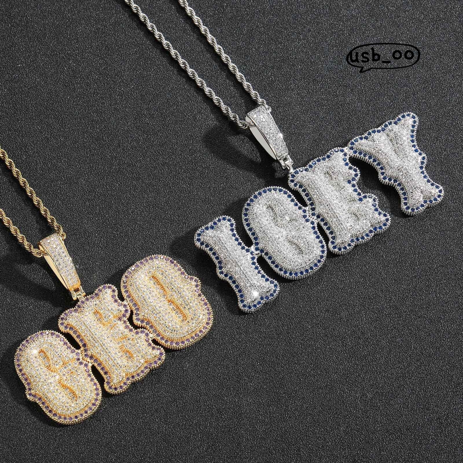 Hiphop Pendant Letter Pendant Custom Necklace DIY Name Necklace Patchwork Combination Letter Pendants for Couple