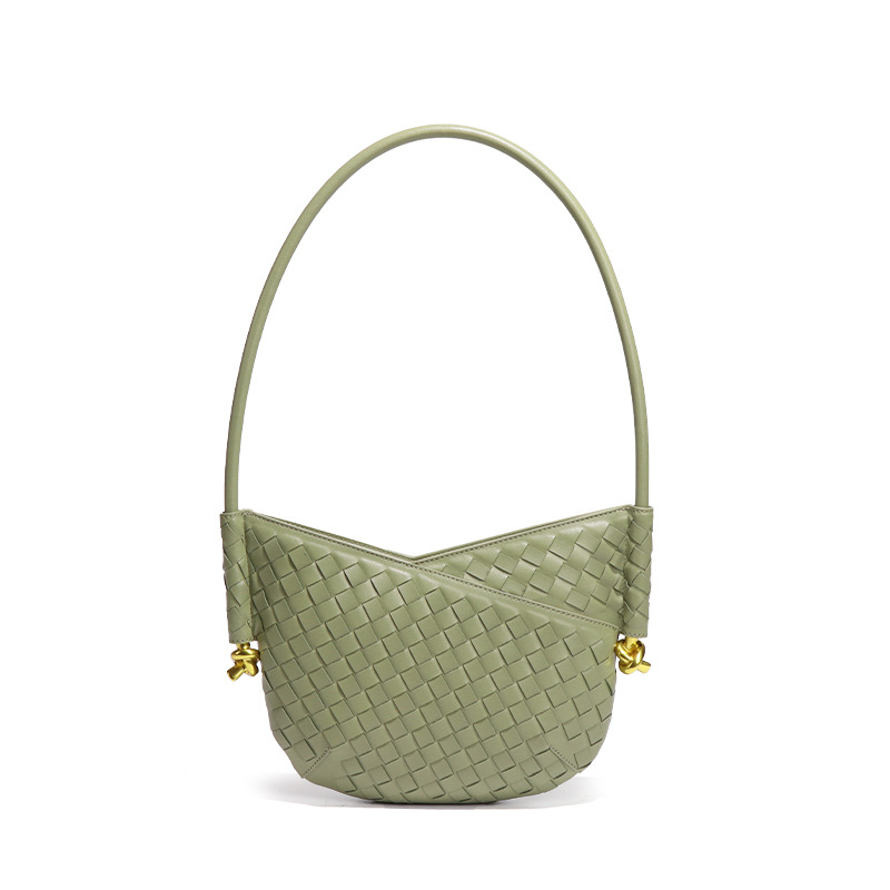 2025 Featured Fashionable Single - shoulder Bag Woven PU Women's Bag Versatile Practical Retro Elegant High - end Handbag Heart - shaped Casual B