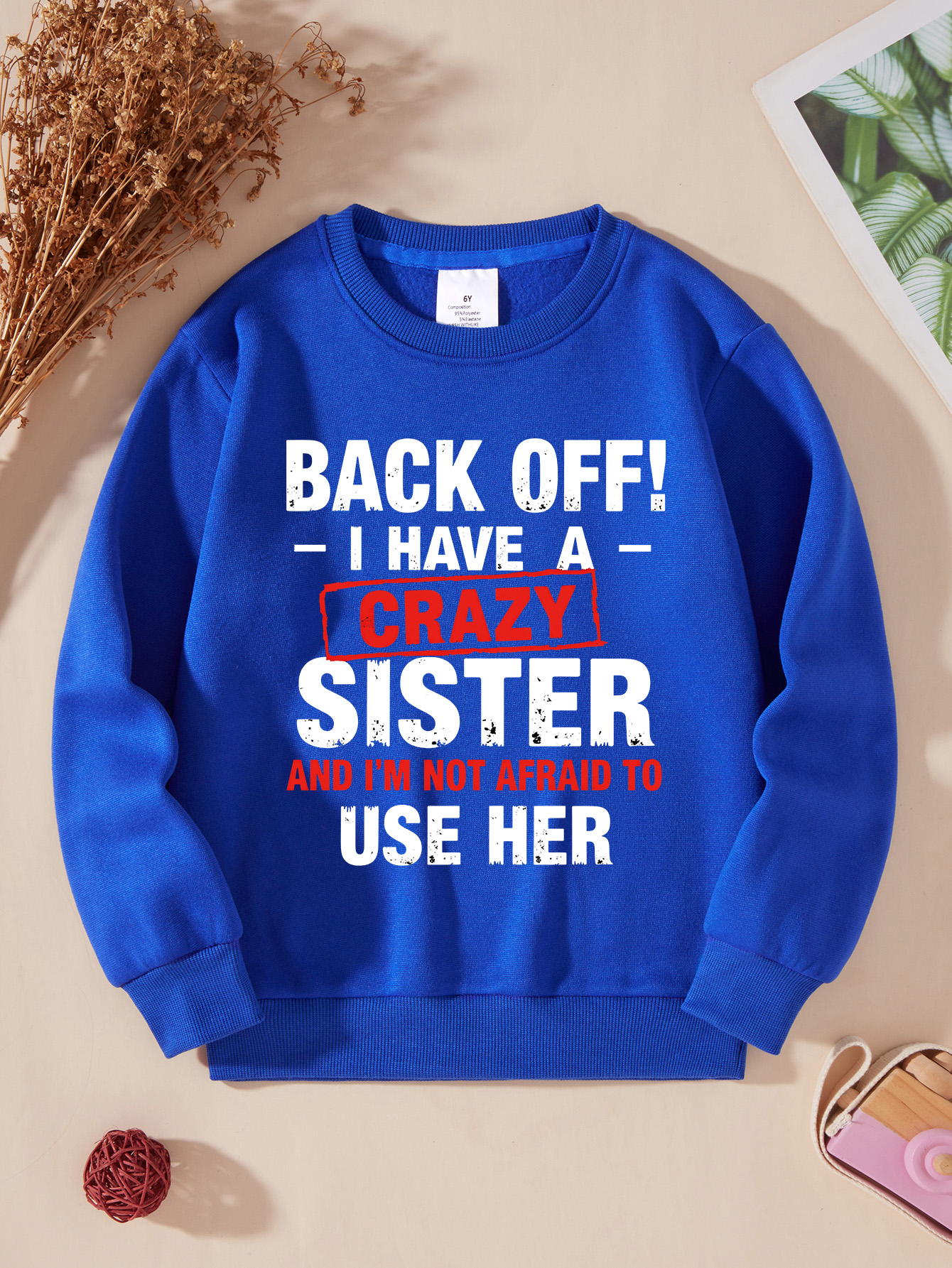 Cotton sweater women 2025 new blue spring and autumn American letter cartoon pattern women's fashion high street hoodless casual coat