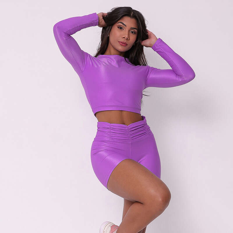 Style Spring Sexy Hot Girl Tight Top High Waist Sports Set B5