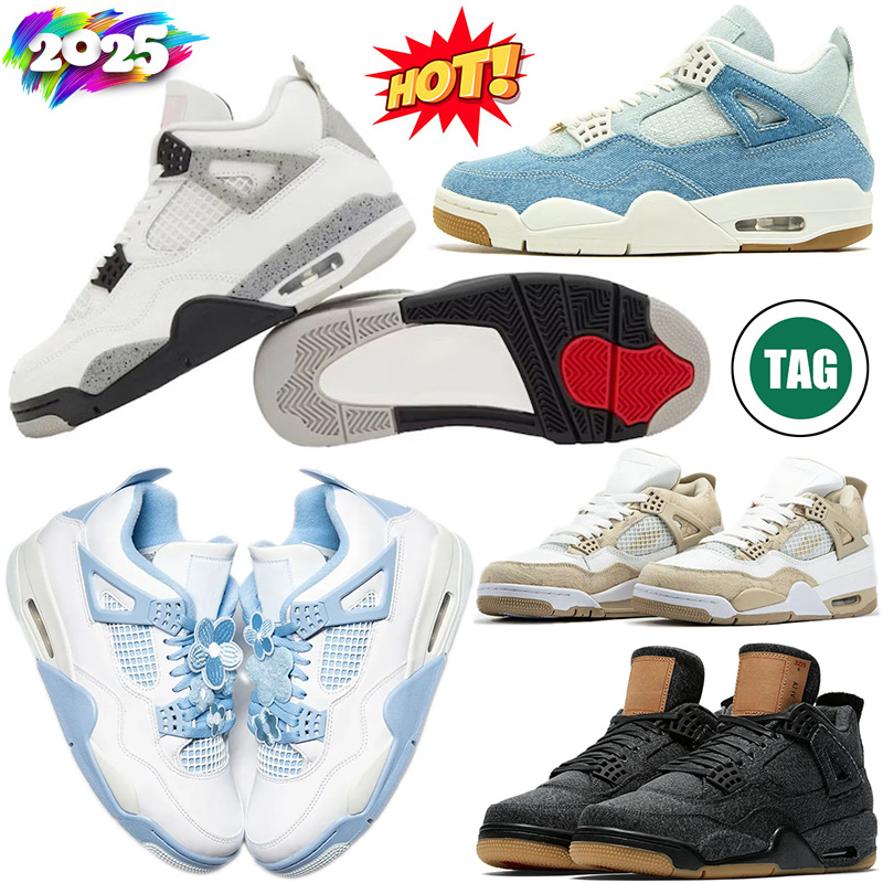 4 men basketball shoes 4s women Denim Military Black Cat White Cement 2025 Cave Stone Seafoam Nigel Brick By Brick Forget Me Not mens trainers outdoor sports sneakers